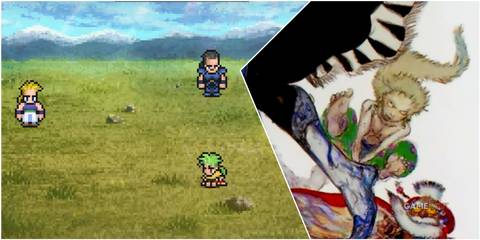 A Collage Of Key Art & A Key Frame Of Gau From Final Fantasy VI