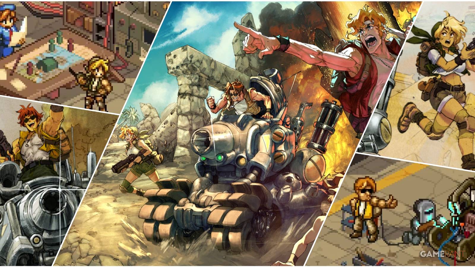 A Collage Of Key Art From Metal Slug Tactics