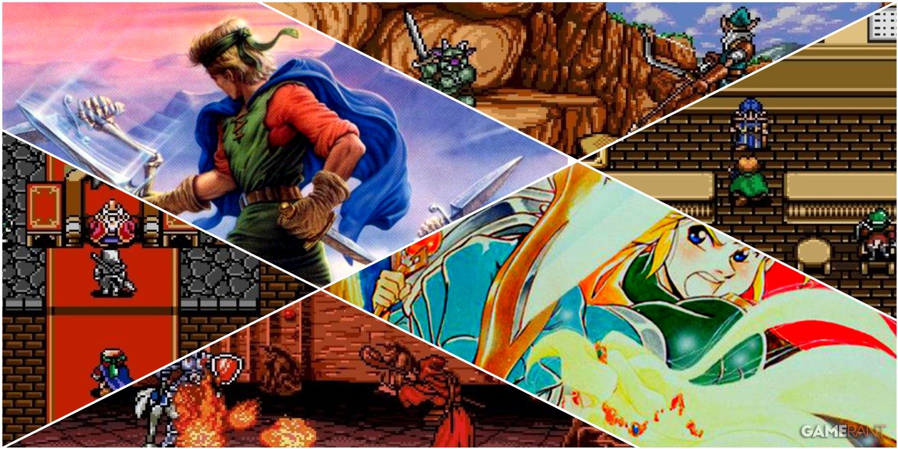 A Collage Of Key Art & Key Frames From Shining Force 1 & Shining Force 2