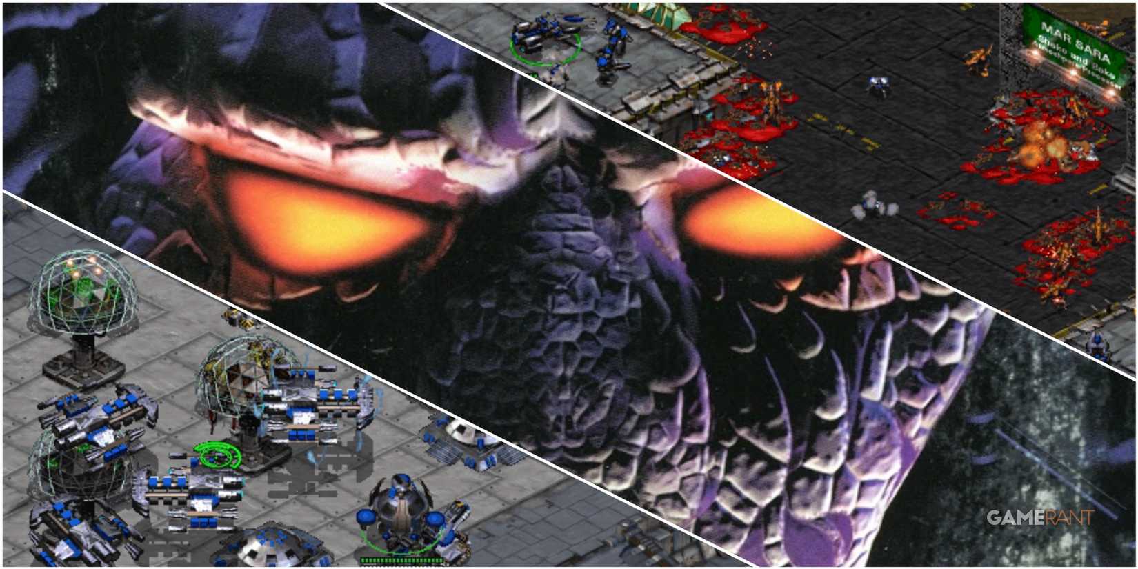 A Collage Of Key Art & Key Frames From Starcraft