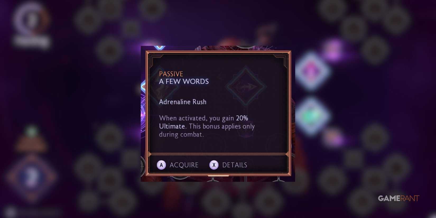 A Few Words passive ability grants 20% Ultimate in combat in Dragon Age The Veilguard