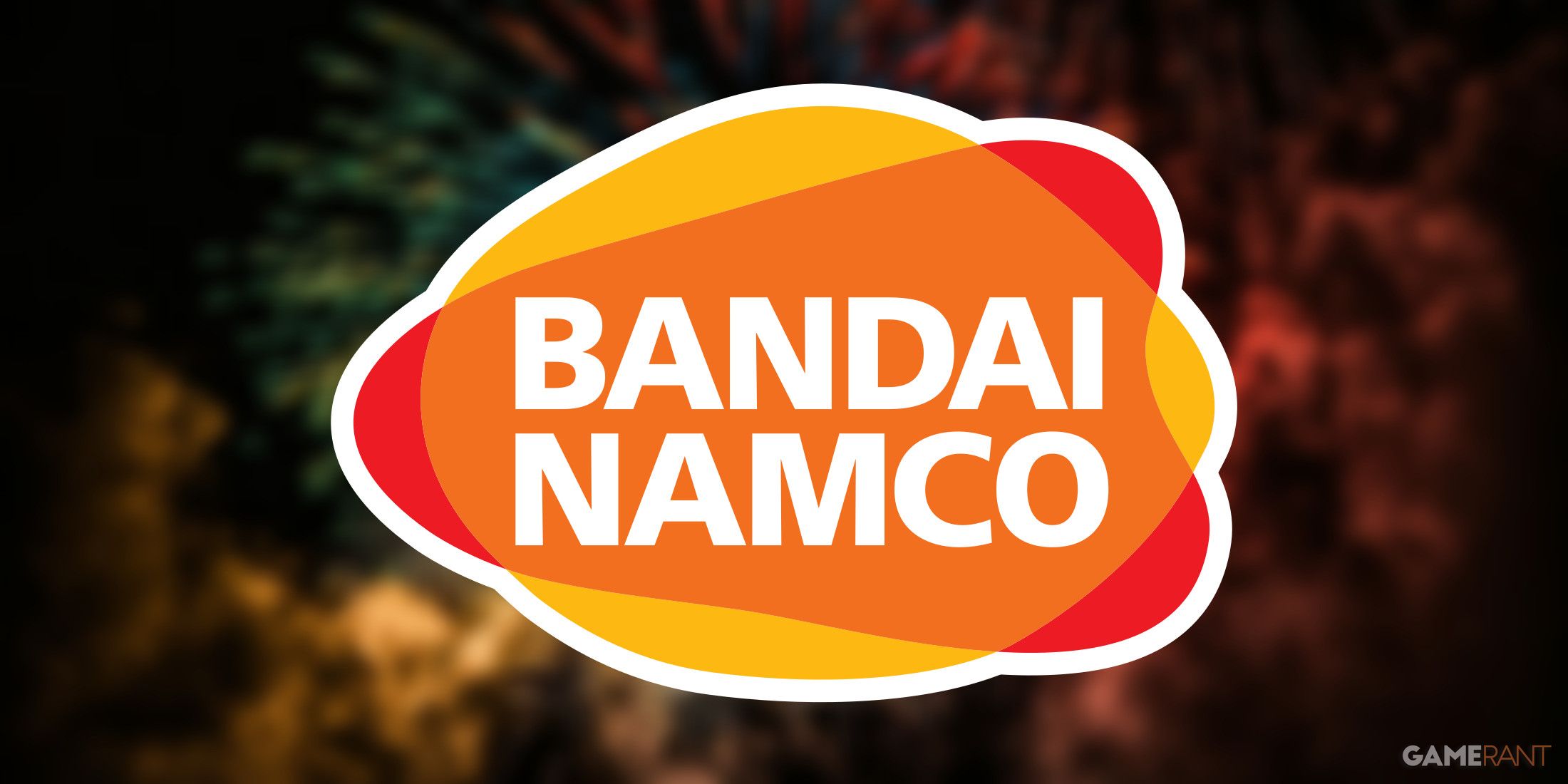 bandai namco logo colorful fireworks background blurred