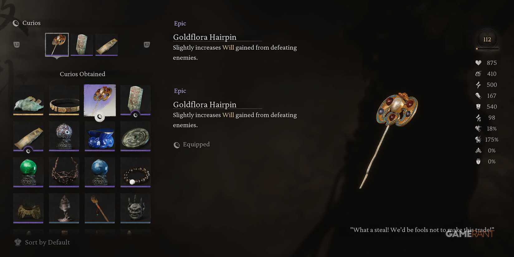 Black Myth Wukong Goldflora Hairpin Curio