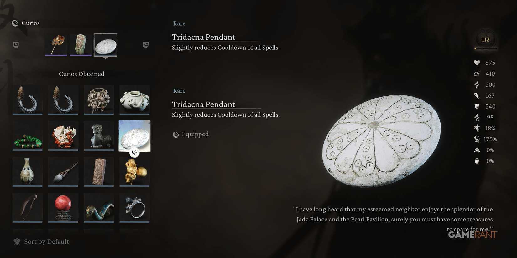 Black Myth Wukong Tridacna Pendant