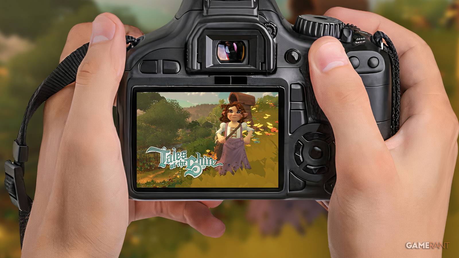 Camera taking a picture of a hobbit in Tales of the Shire