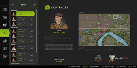 Contracts Page In Farming Simulator 25