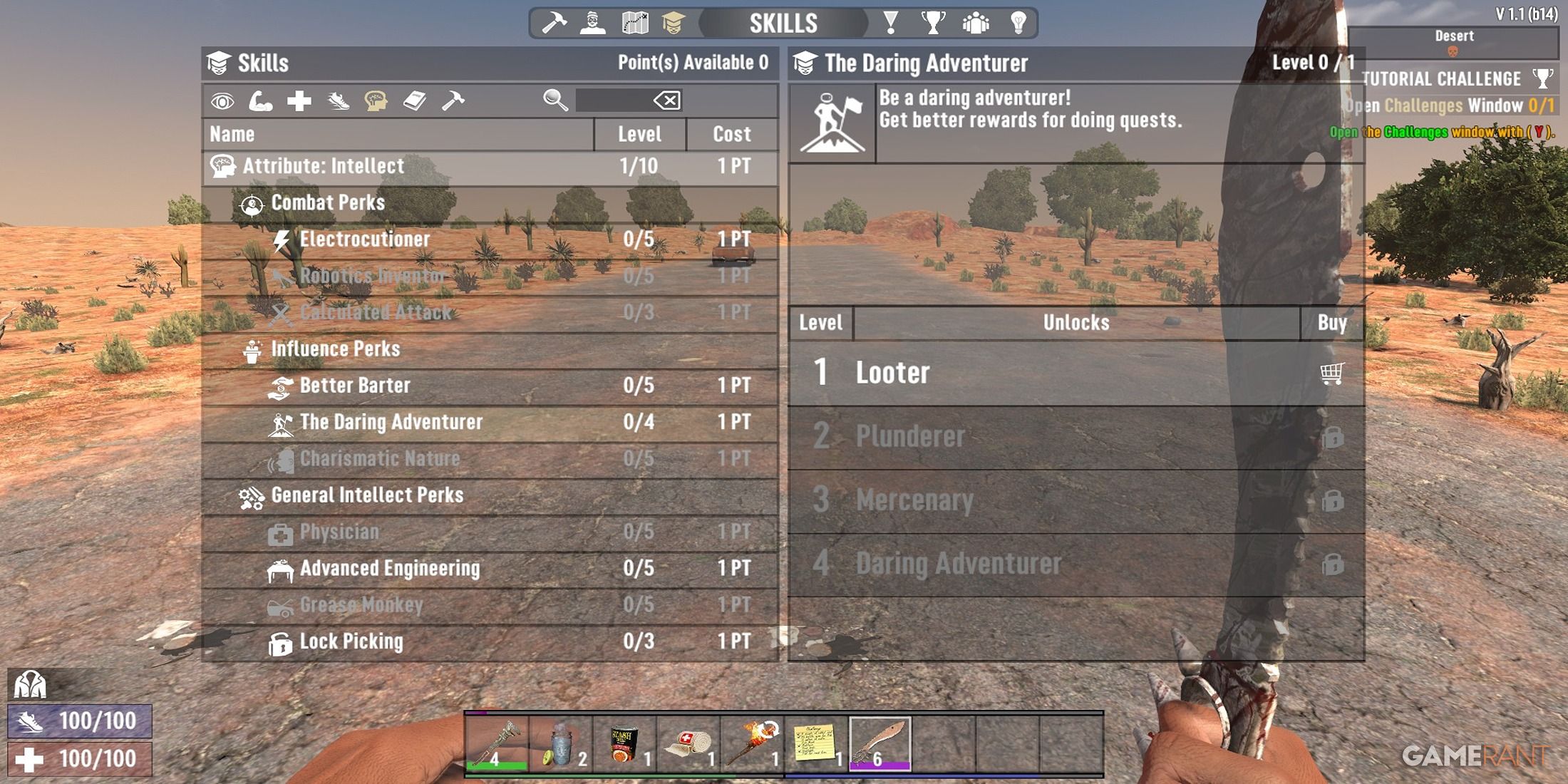 Daring Adventurer Perk In 7 Days To Die