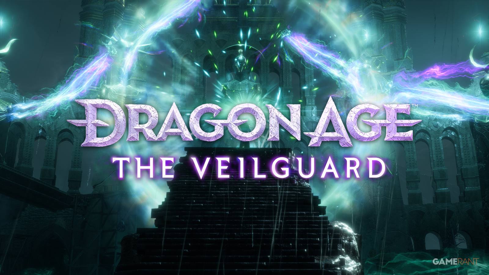 Dragon Age The Veilguard logo over Solas portal