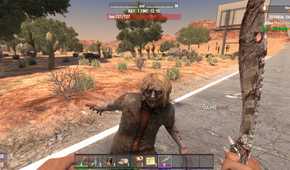 Fighting A Zombie With A Machete In 7 Days To Die