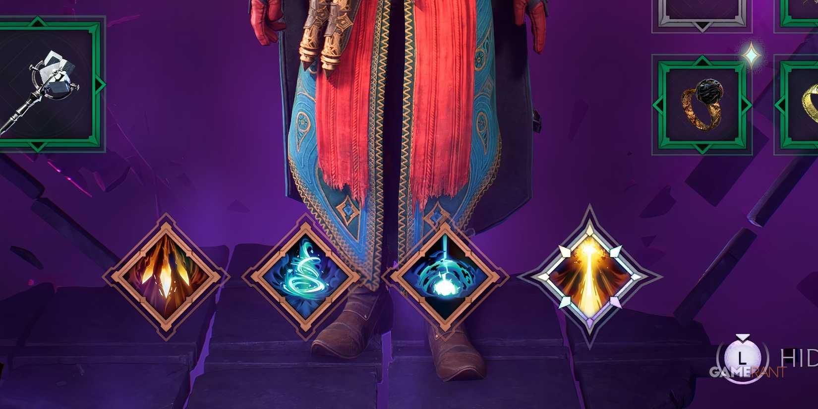 Three activated abilities at the bottom of the Character menu in Veilguard