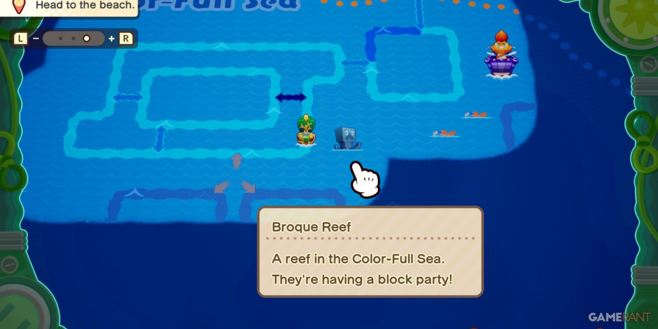 Broque Reef map location in Mario & Luigi: Brothership