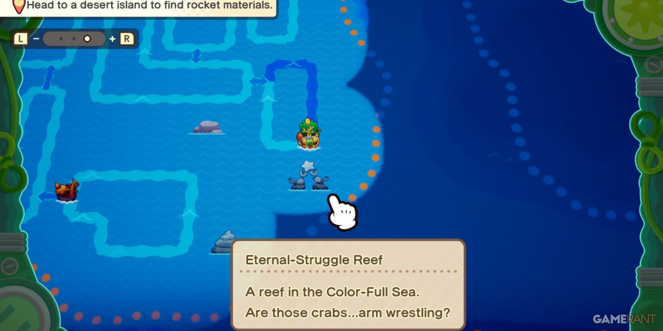 Eternal-Struggle Reef map location in Mario & Luigi: Brothership