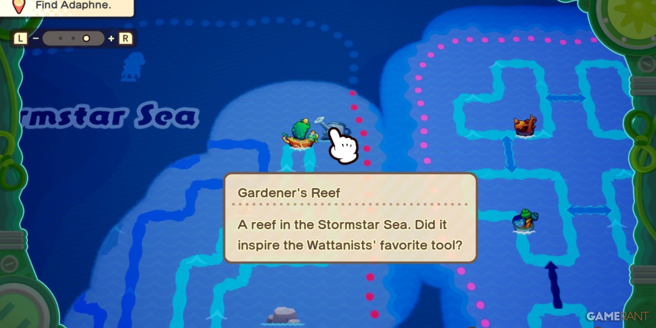 Gardener's Reef map location in Mario & Luigi: Brothership