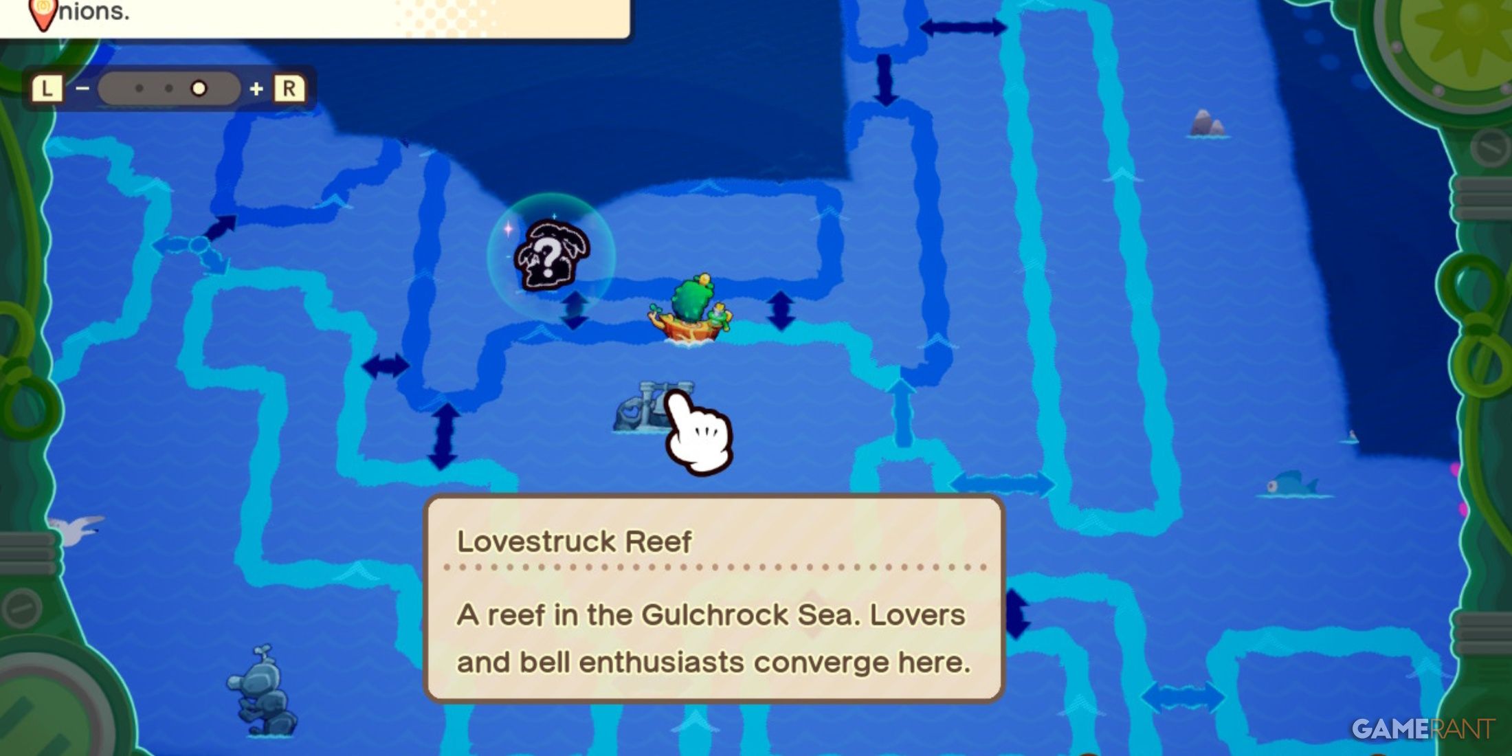 Lovestruck Reef map location in Mario & Luigi: Brothership