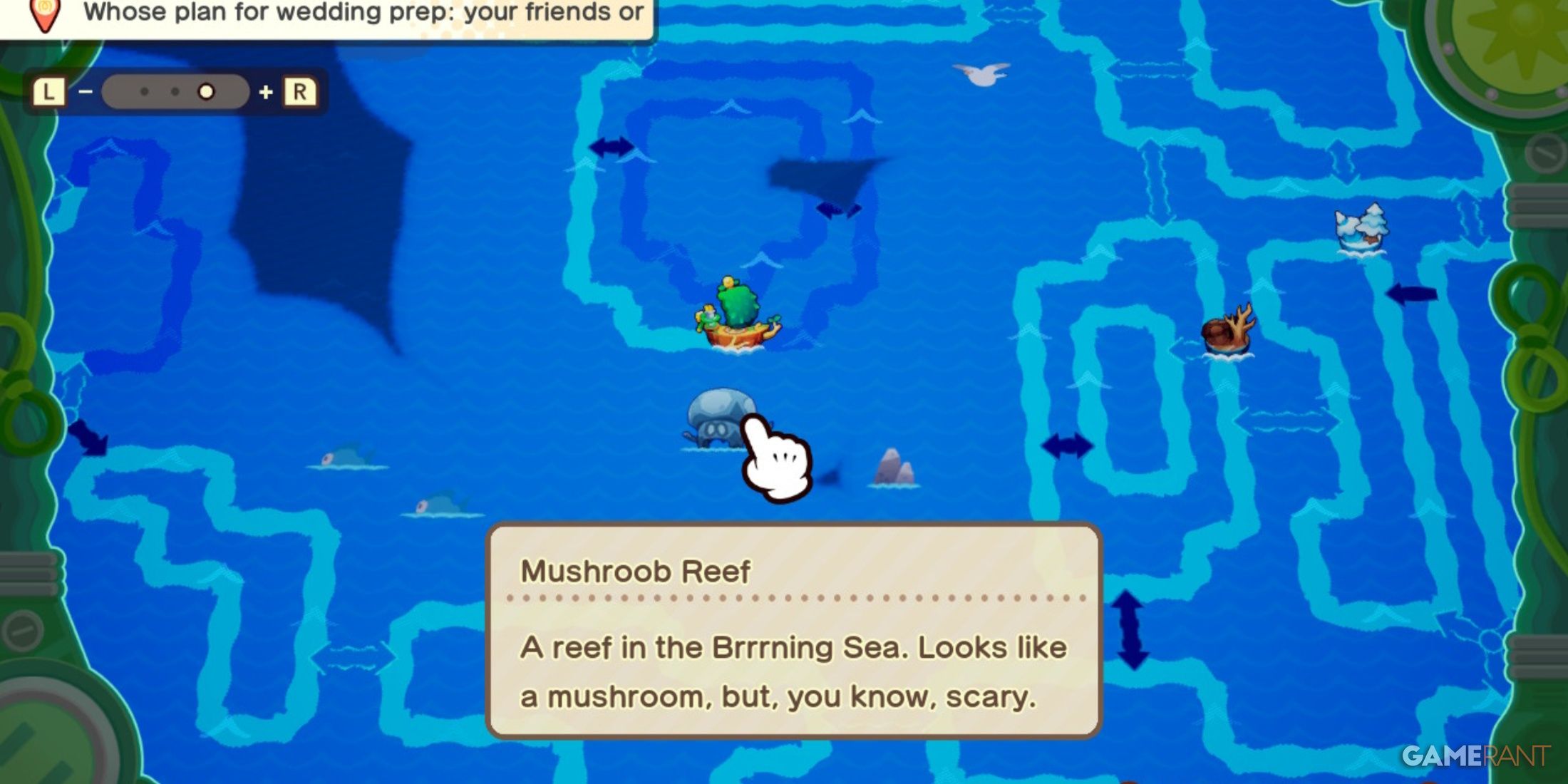 Mushroob Reef map location in Mario & Luigi: Brothership