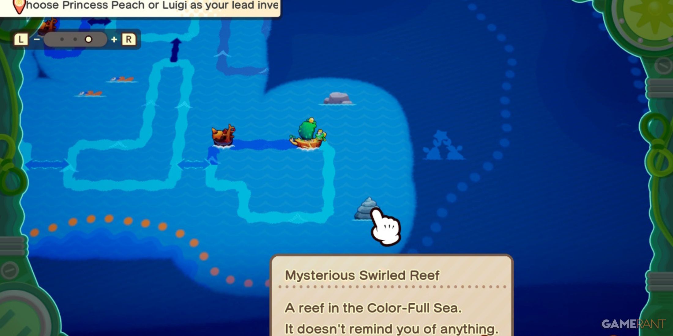 Mysterious Swirled Reef map location in Mario & Luigi: Brothership