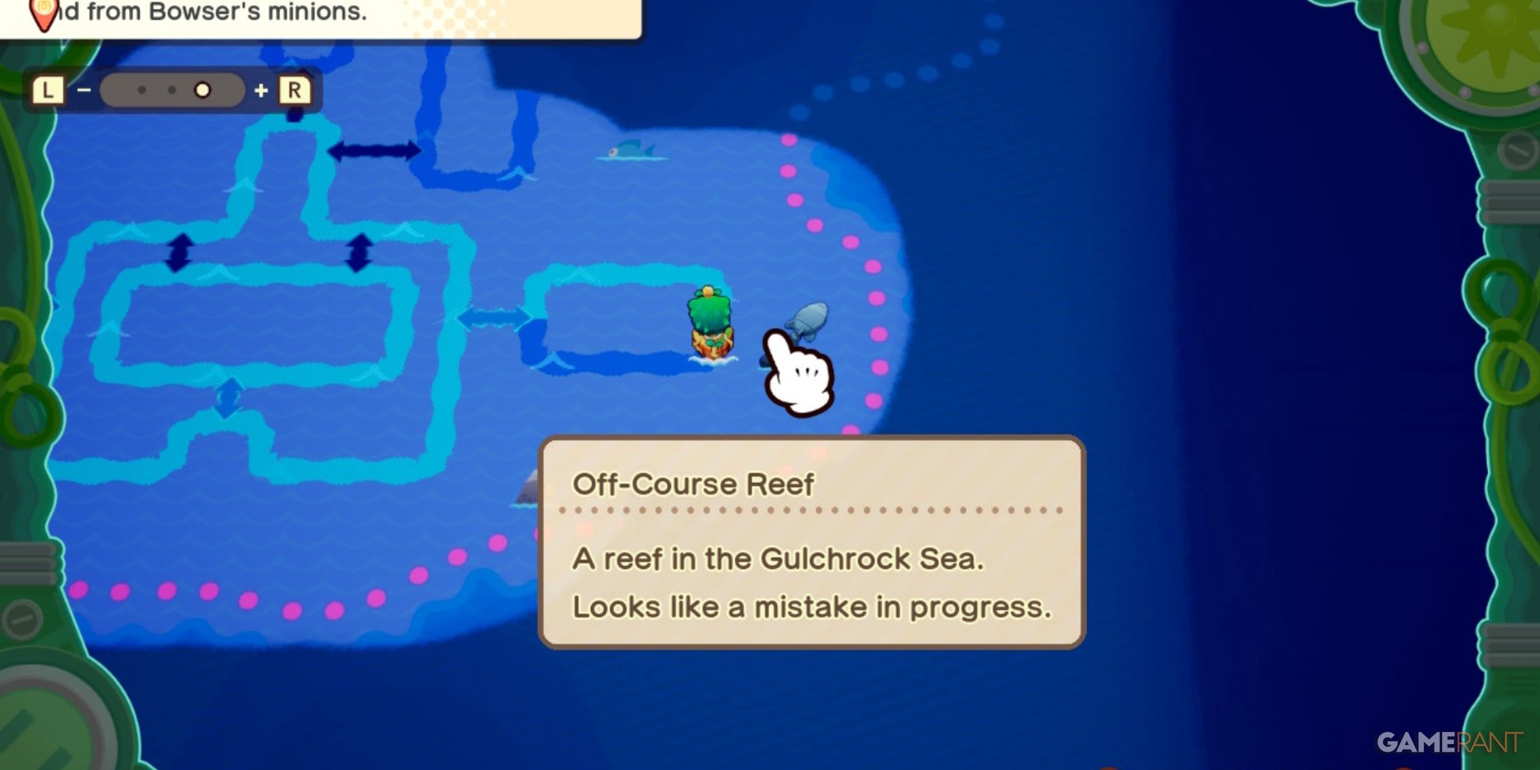 Off-Course Reef map location in Mario & Luigi: Brothership