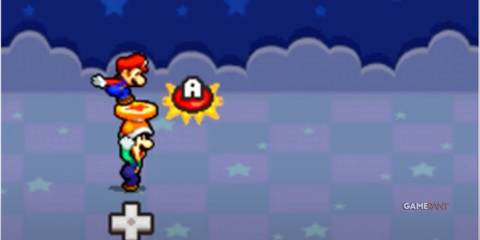Mario and Luigi perform Jump Helmet in Mario & Luigi: Bowser's Inside Story