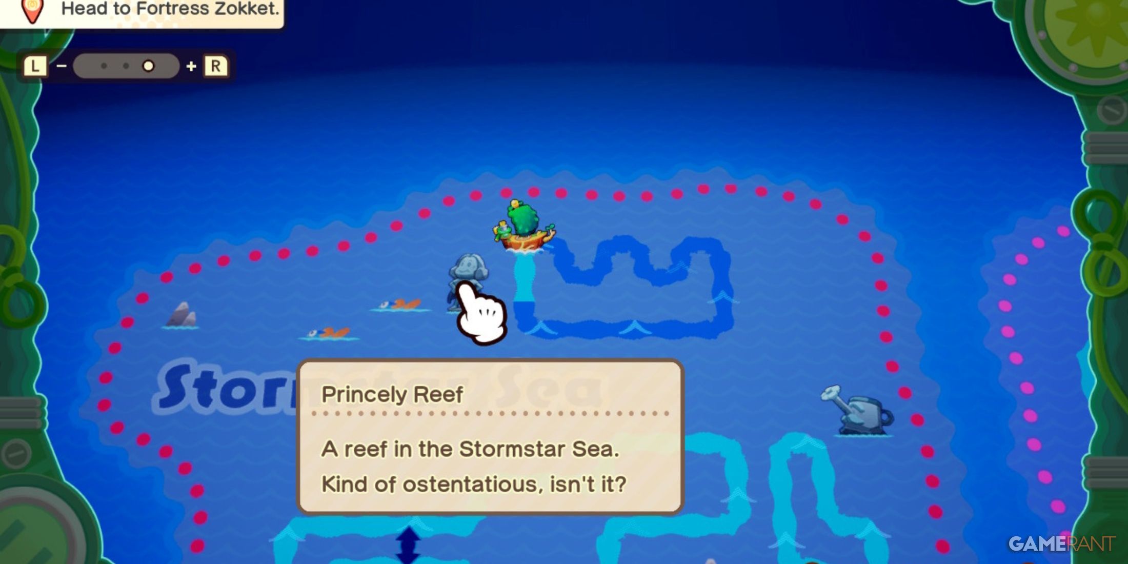 Princely Reef map location in Mario & Luigi: Brothership