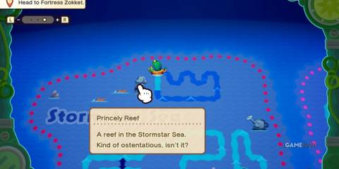 Princely Reef map location in Mario & Luigi: Brothership