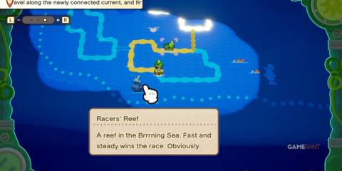 Racers' Reef map location in Mario & Luigi: Brothership