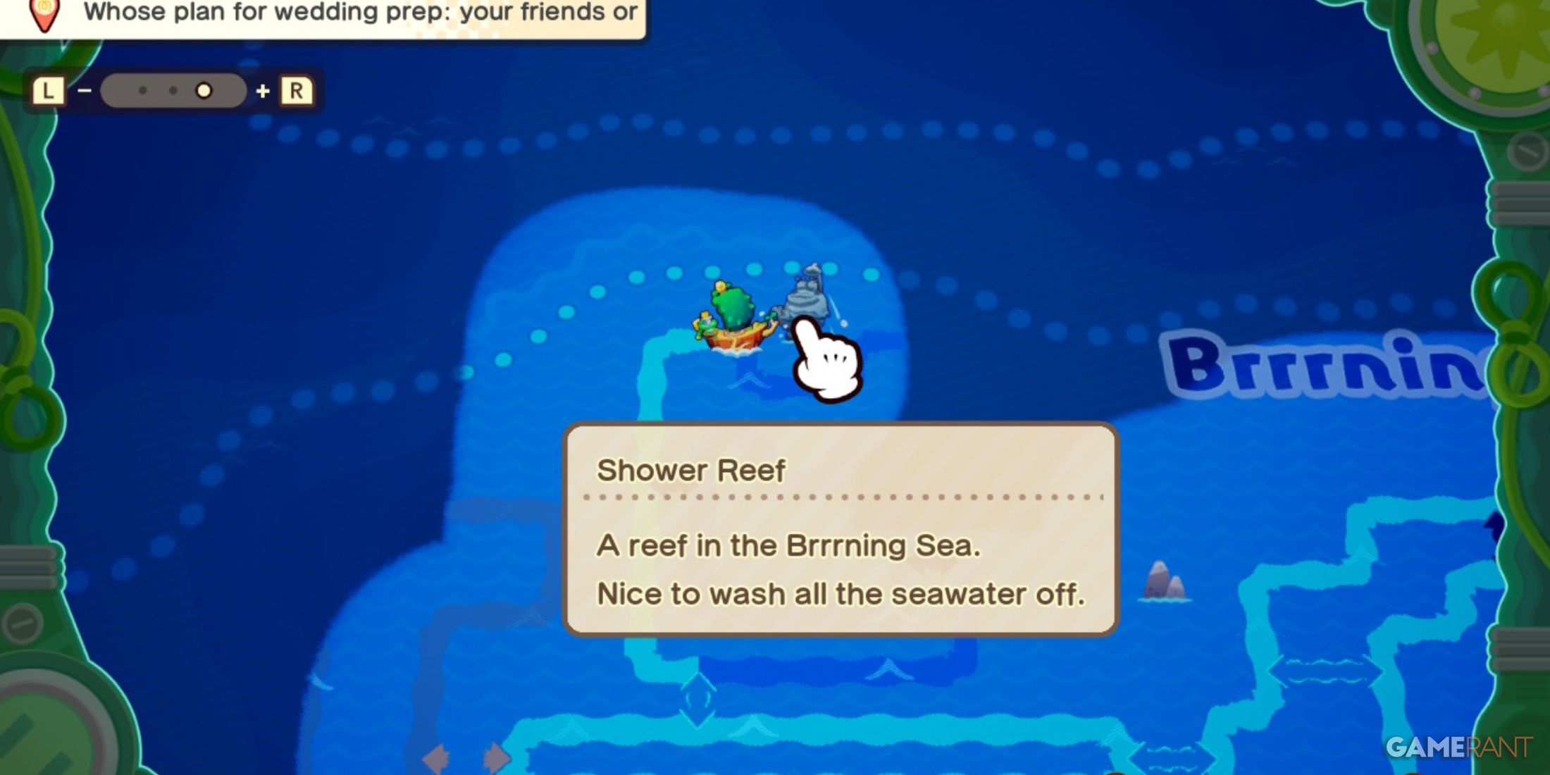 Shower Reef map location in Mario & Luigi: Brothership