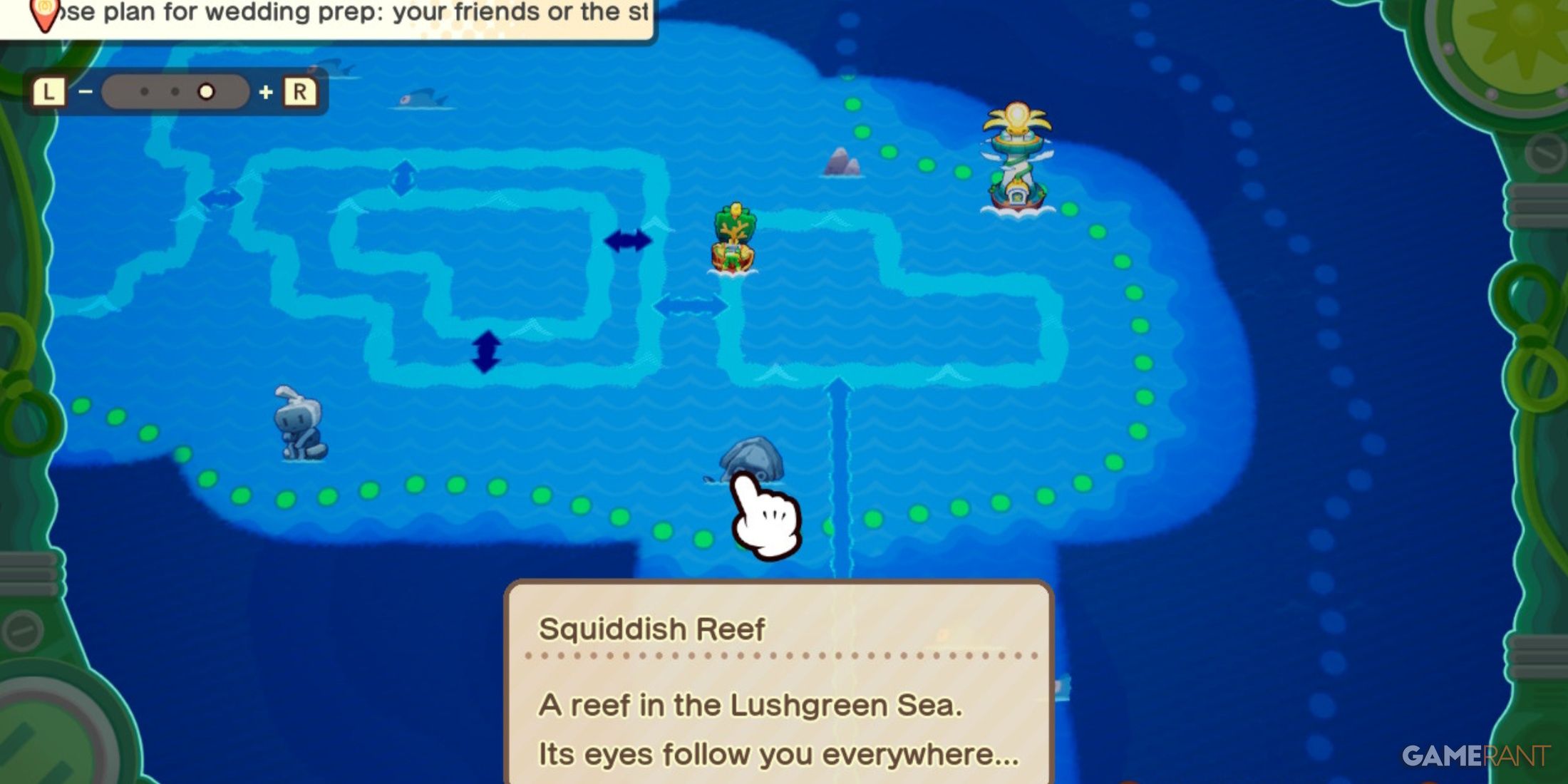 Squiddish Reef map location in Mario & Luigi: Brothership