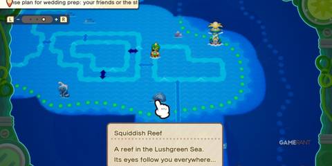 Squiddish Reef map location in Mario & Luigi: Brothership
