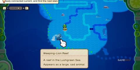 Map location of Weeping-Lion Reef in Mario & Luigi: Brothership