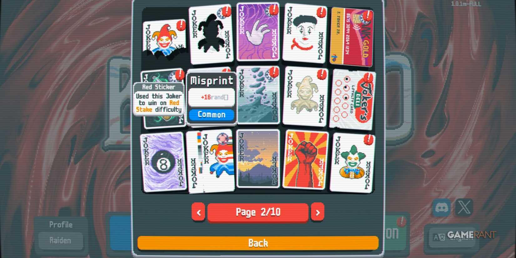 Misprint Balatro Card