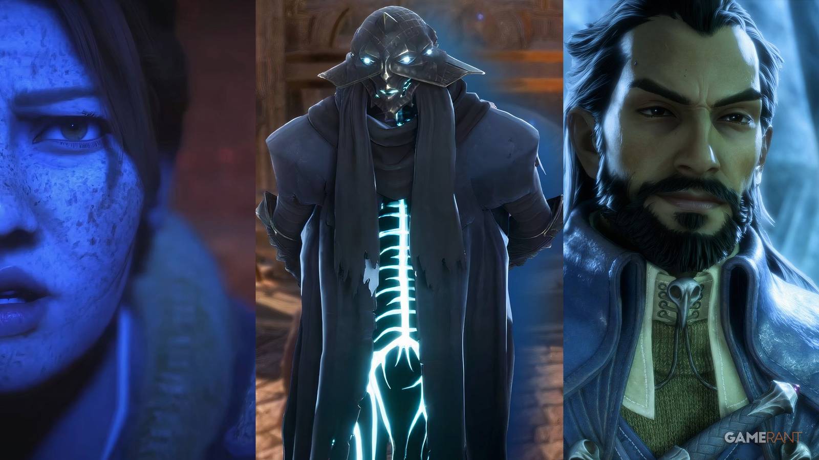 Harding, the Caretaker, and Lucanis in Veilguard