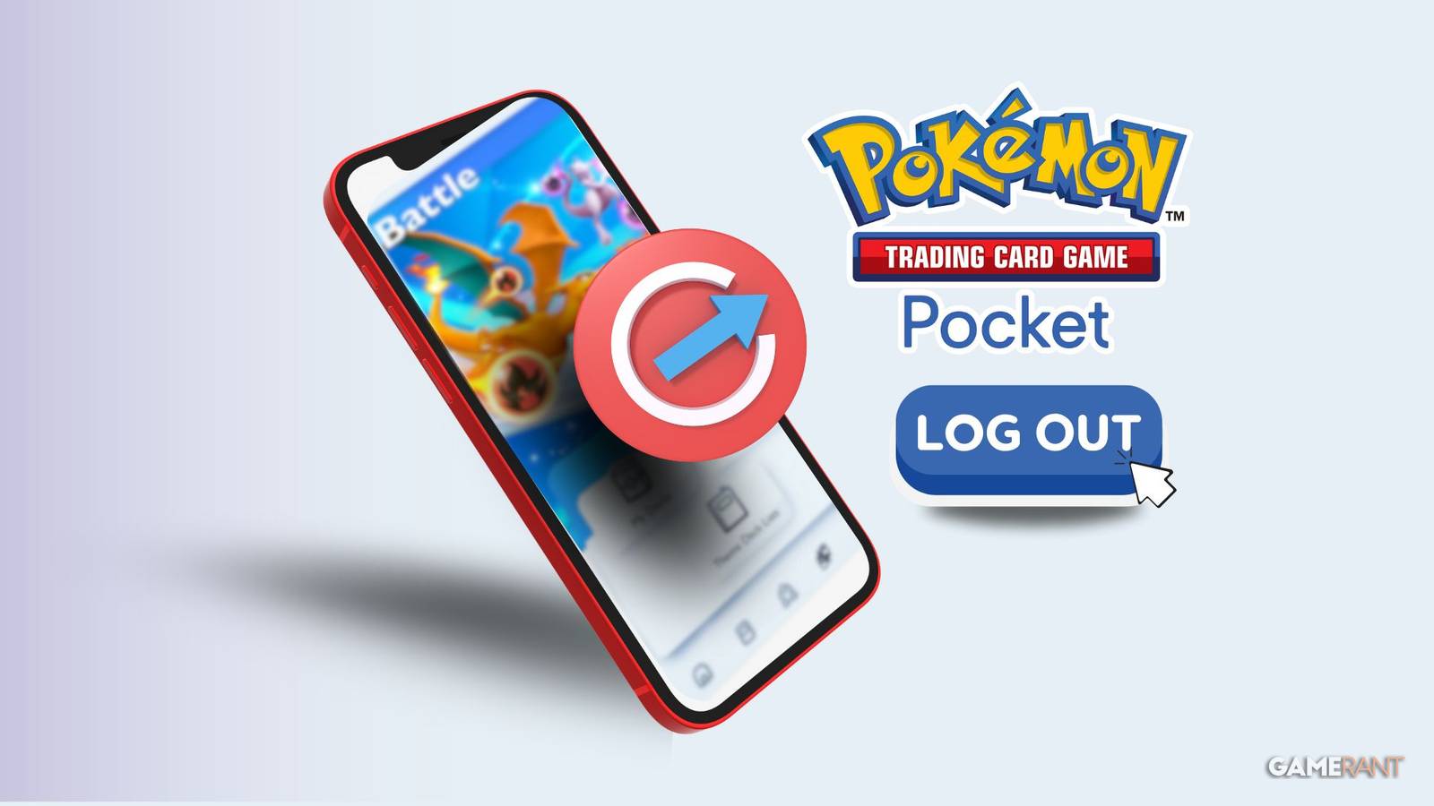 pokemon logo next to a log out button.