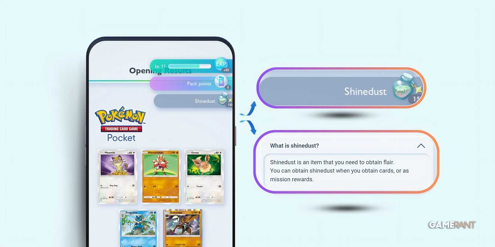 shinedust description in pokemon tcg pocket.