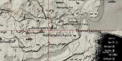 RDR - Hennigan's Stead - Snake Location
