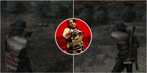 Featured image for Red Dead Redemption showcasing John Marston hunting skunks.