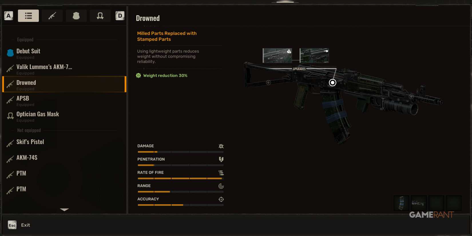 Reduce weight on the Drowned Rifle for improved mobility during extended missions in STALKER 2