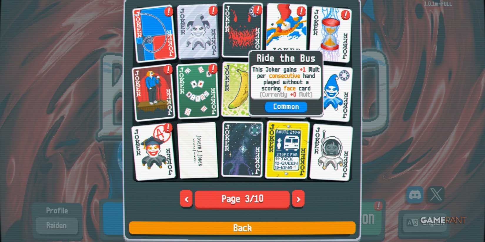 Ride the bus-Balatro-Card