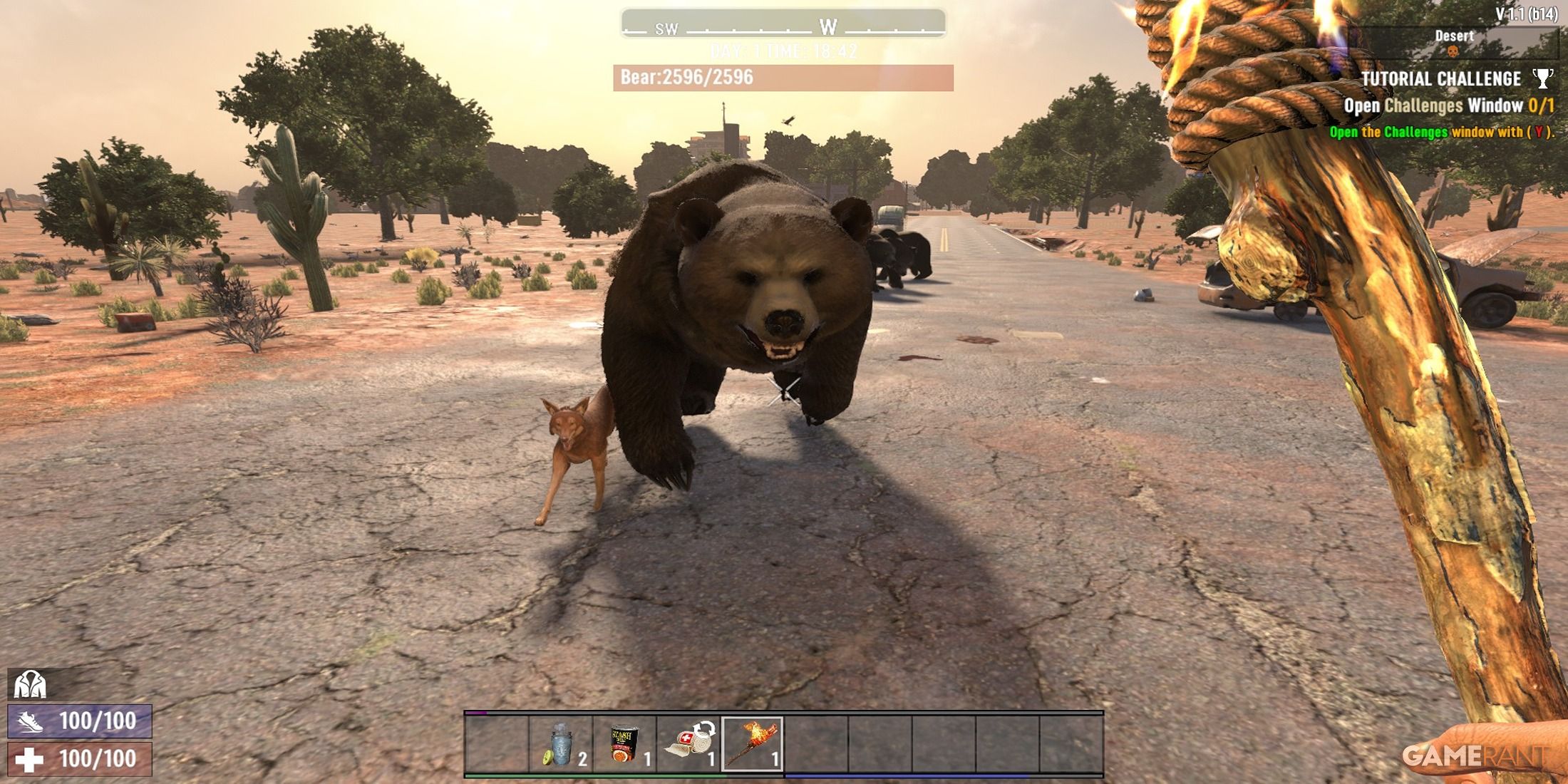 Running From A Bear In 7 Days To Die