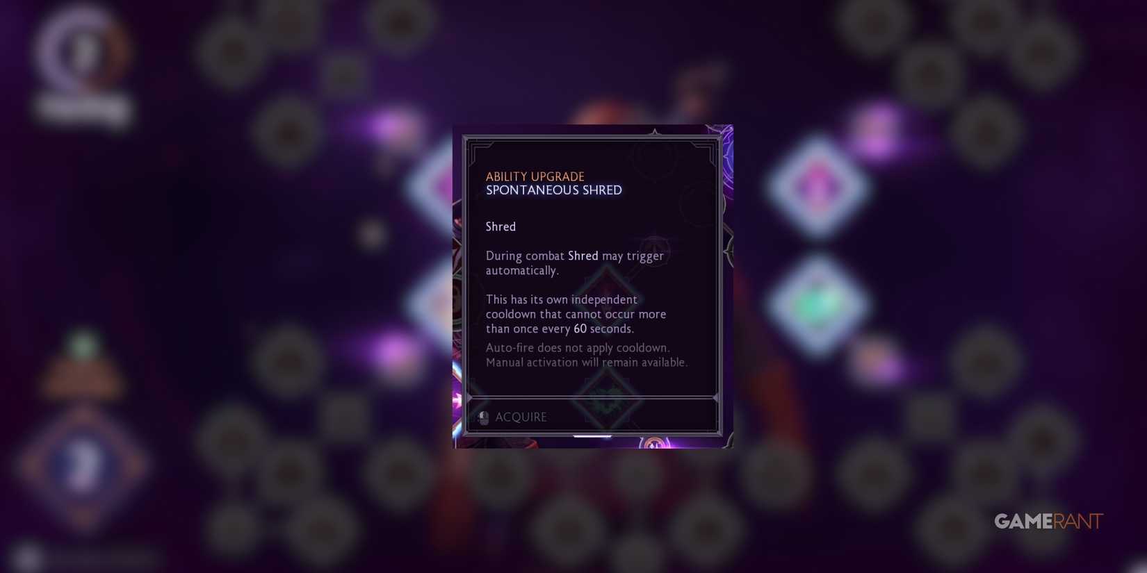 Spontaneous Shred auto-trigger during combat with cooldown in Dragon Age The Veilguard