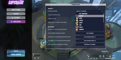 Supervive Training Mode Options