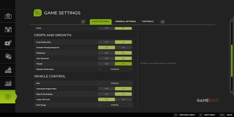 The Settings Menu To Turn Off Weed Growth