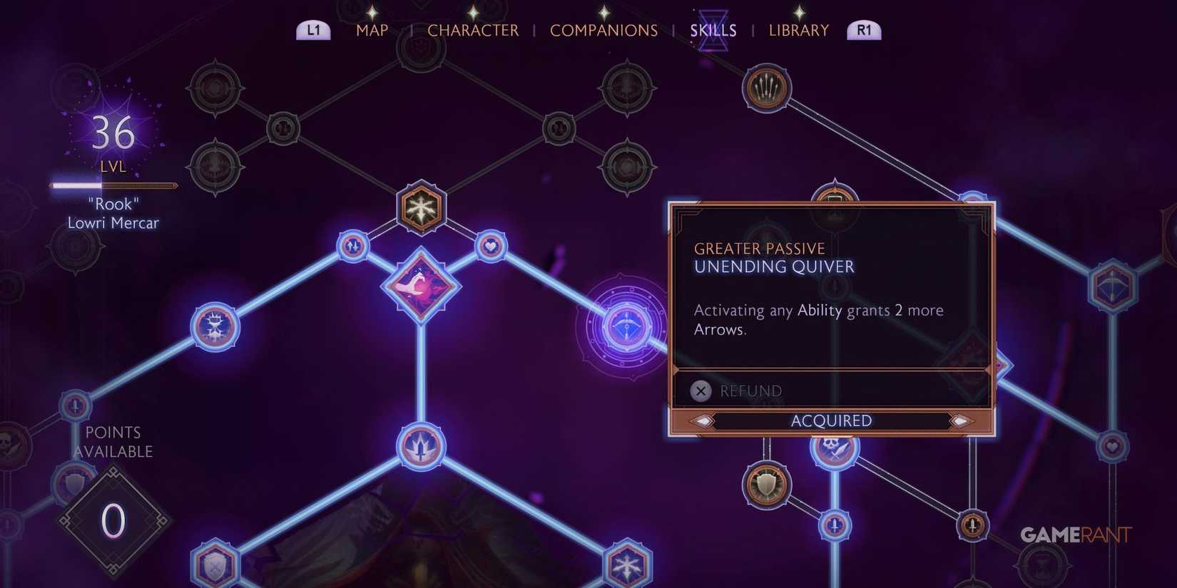 Unending Quiver Greater Passive in Dragon Age: The Veilguard