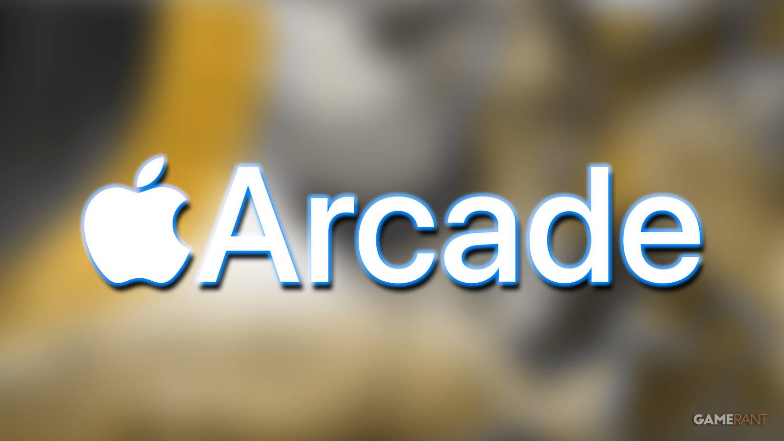Apple Arcade logo over blurred Fantasian Neo Dimension key art