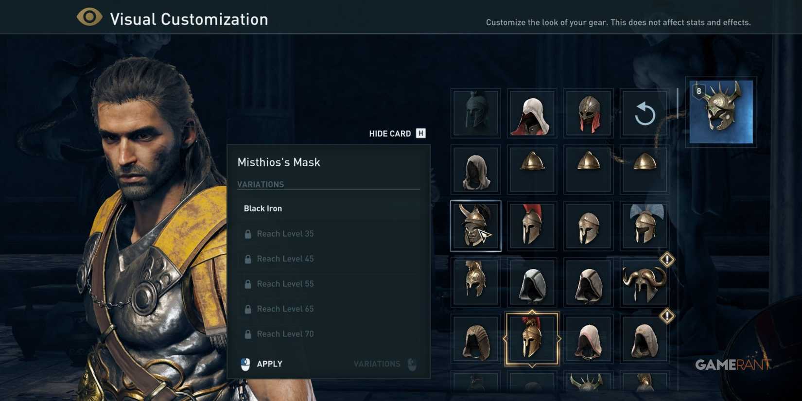 Transmog variations in Assassin's Creed Odyssey