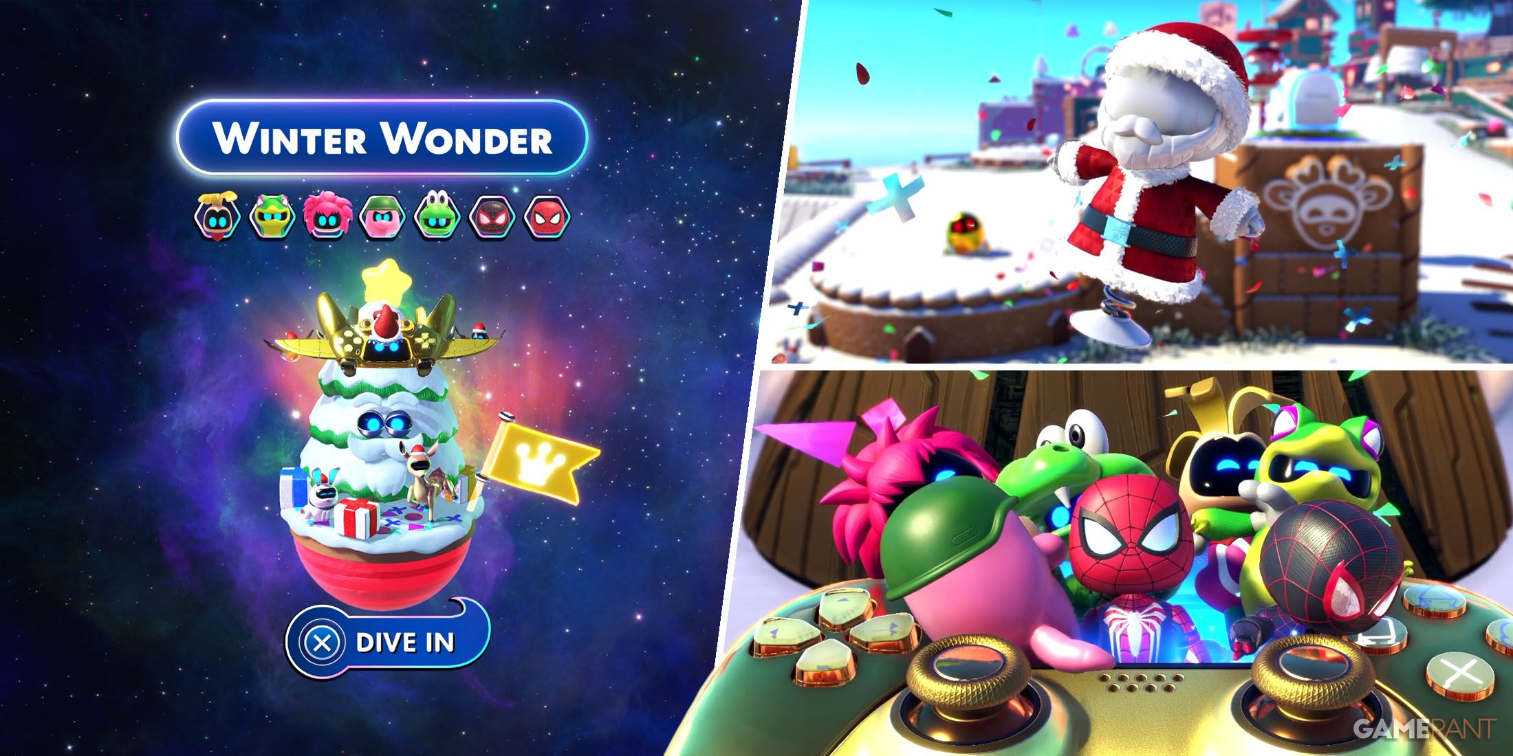 The Winter Wonder DLC Stage in Astro Bot