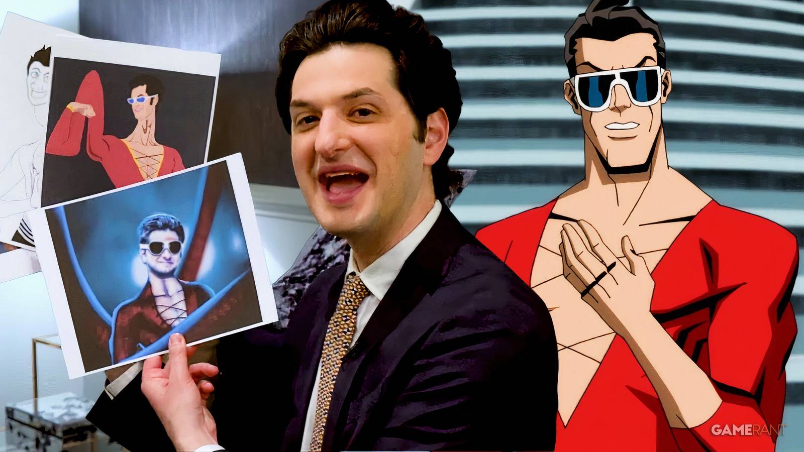 ben schwartz holding plastic man fan art, dc comics plastic man