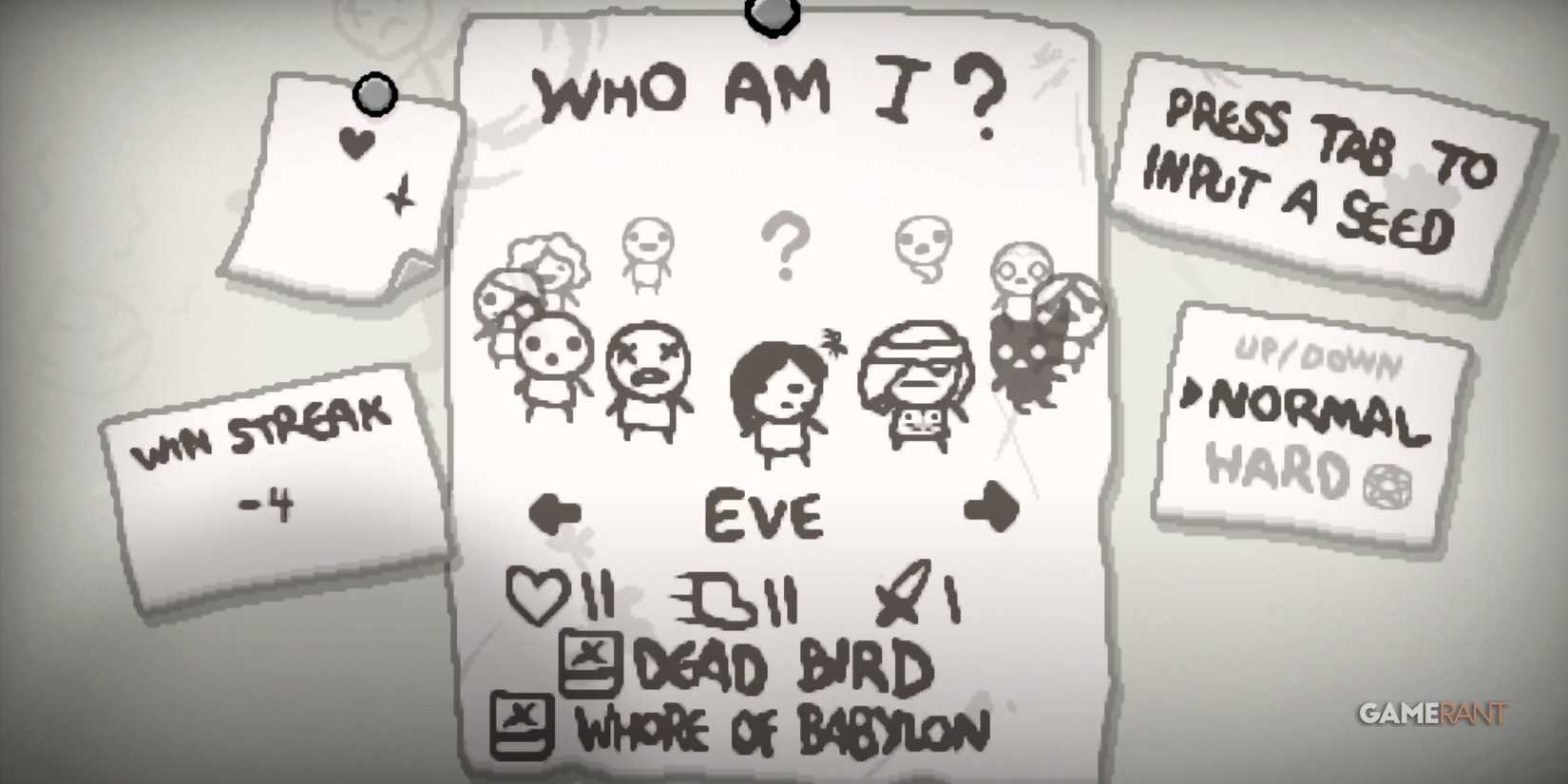 Eve in The Binding Of Isaac Rebirth