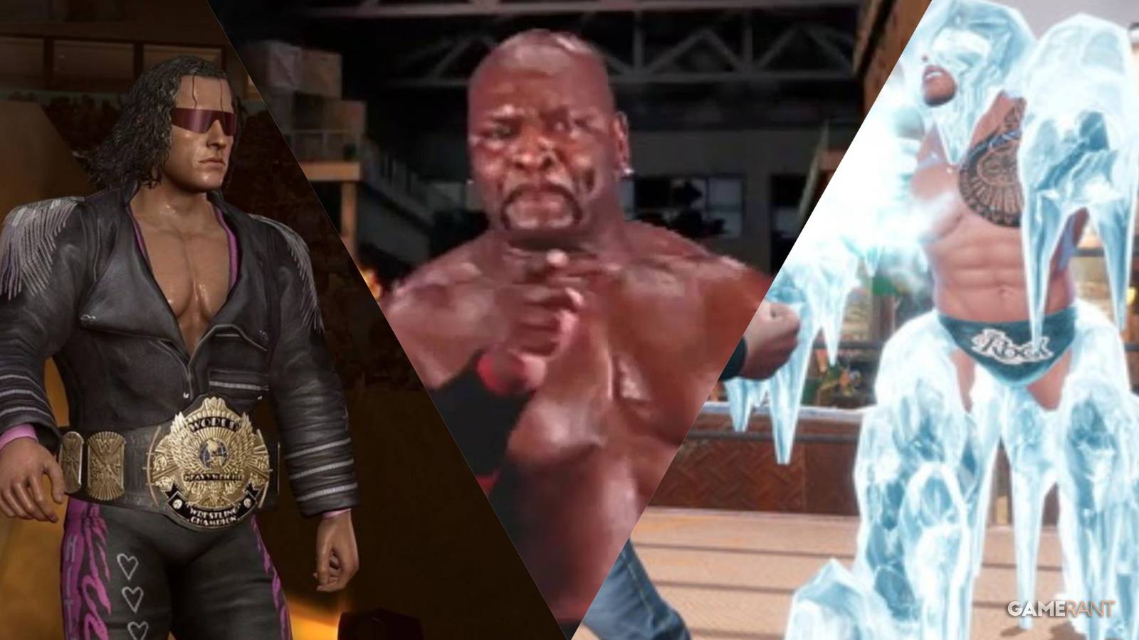 Bret Hart, Ahmed Johnson and the Rock