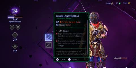 Barbed Longsword in Dragon Age: The Veilguard