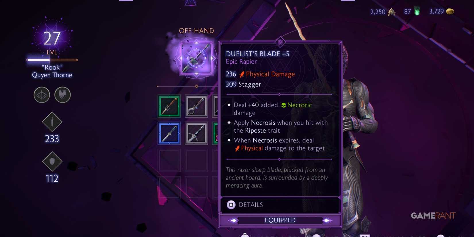 Duelist's Blade in Dragon Age: The Veilguard